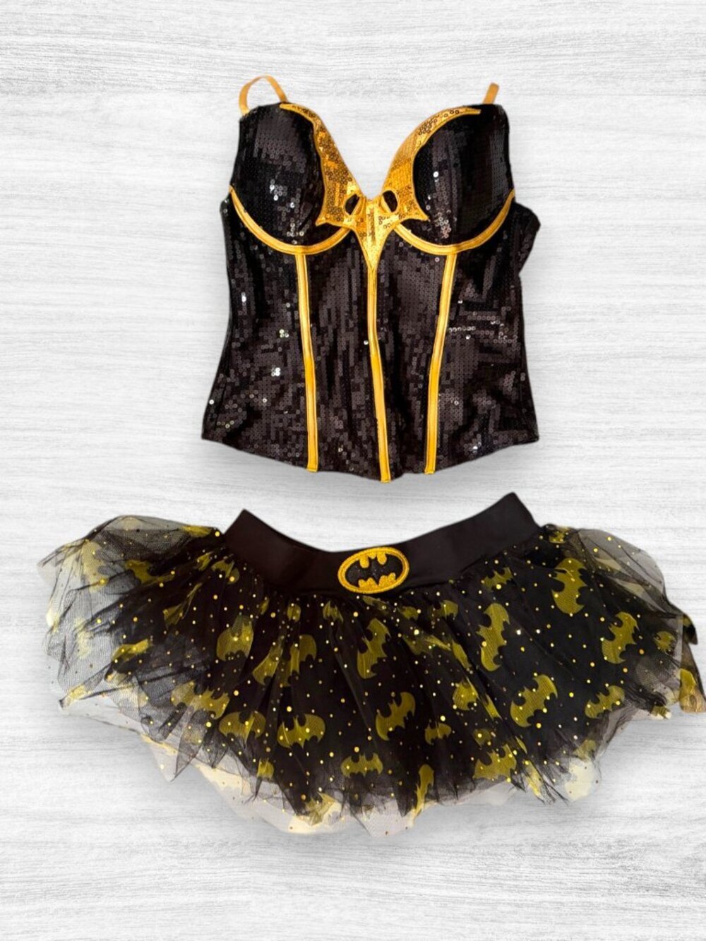 Rubie's DC Comics Batgirl Sequin Corset & Batman Tutu Costume Set Women's L